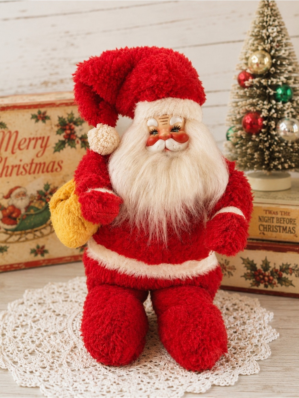 Vintage‎ MCM Red Santa Claus Plush Doll